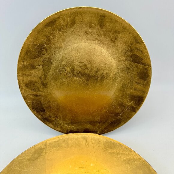 Pre-Owned Rustic Gold Charger Plates Set of 8 – 13” Holiday Table Decor - Picture 1 of 6